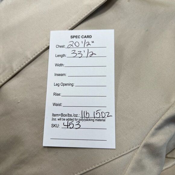 Brooks Brothers Double Breasted Belted Trench Coat Light Cream Size 10 - Picture 11 of 11